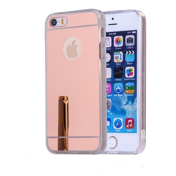 Husa Apple iPhone 5/5S/SE, MyStyle Elegance Luxury tip oglinda, Rose-Gold