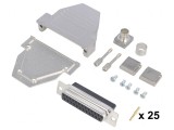Mufă D-Sub 25 PIN Femelă Crimpată pe Cablu Neagră