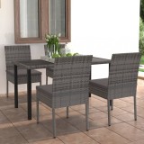 Cumpara ieftin Set mobilier de grădină, 5 piese, gri, poliratan