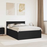 vidaXL Cadru de pat cu headboard Negru 150 x 200 cm Lemn compozit 3408565