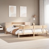 Cumpara ieftin Pat cu bibliotecă fără saltea, 180x200 cm, lemn masiv de pin
