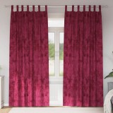 Draperii din Catifea 2 buc cu Ochiuri Bordo 260x140 cm