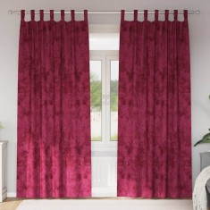 vidaXL Draperie cu perdele 2 pcs bordo 225 x 140 cm Catifea 4107715