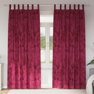 vidaXL Draperie cu perdele 2 pcs bordo 245 x 140 cm Catifea foto