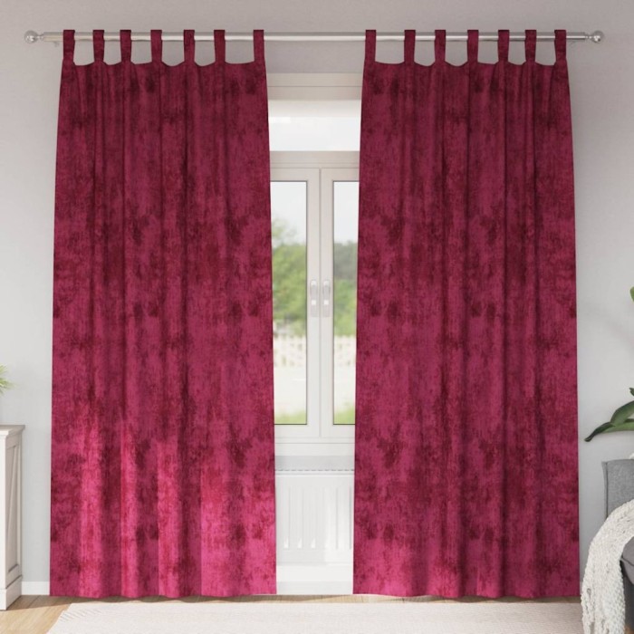 vidaXL Draperie cu perdele 2 pcs bordo 245 x 140 cm Catifea