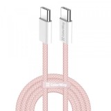Cablu Date si Incarcare USB-C - USB-C ColorWay CW-CBPDCC061, 60W, 1m, Roz