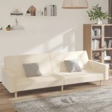 VidaXL Canapea extensibilă cu 2 locuri, crem, material textil