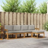 vidaXL Set de canapele de exterior 5 pcs Gri natural și deschis 3366244