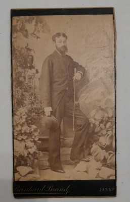 Foto CDV studiou romanesc BERNHARD BRAND Jassy pictor fotograf sec XIX rar foto