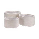 Cumpara ieftin Set 3 cosuri depozitare textil crem 26 x 20,5 x 15,5 cm, 30 x 22,5 x 17,5 cm, 33 x 25 x 18,5 cm