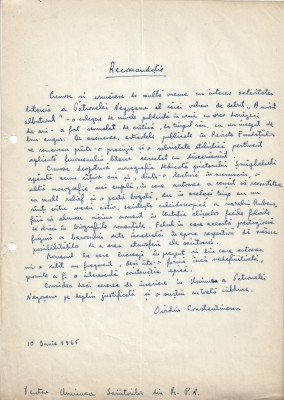 A3535N Ovidiu Constantinescu, act scris și semnat olograf, 1965 foto
