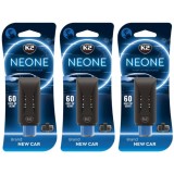 Pachet 3 x Odorizant auto grila ventilatie Puf-Puf K2 Neone New Car (Unisex)