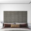 Gossi panouri de perete 12 buc. gri deschis 30x15 cm catifea 0,54 m2