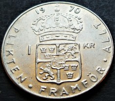 Moneda 1 COROANA - SUEDIA, anul 1970 * cod 453 A