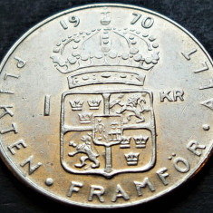 Moneda 1 COROANA - SUEDIA, anul 1970 * cod 453 A