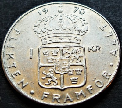 Moneda 1 COROANA - SUEDIA, anul 1970 * cod 453 A foto