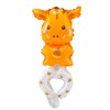 Balon din folie metalizata, flippy, figurine animalute, tip bratara, model girafa, 13 x 35 cm, ambalaj individual, pai inclus, umflare cu aer sau heli