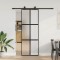 vidaXL Ușă glisantă cu set feronerie neagră 76x205cm sticlă securizată 3375820