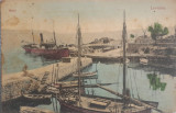 1908 CP Lovrana, spre Miercurea Sibiului, Valeria Albu, marina, port, vapoare, Circulata, Fotografie