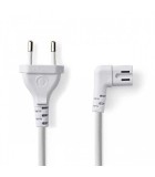 Cablu alimentare Euro tata - 2 Pini IEC-320-C7 cotit 3m alb Nedis
