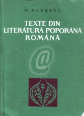 Texte din literatura poporana romana. Tom II (inedit) foto