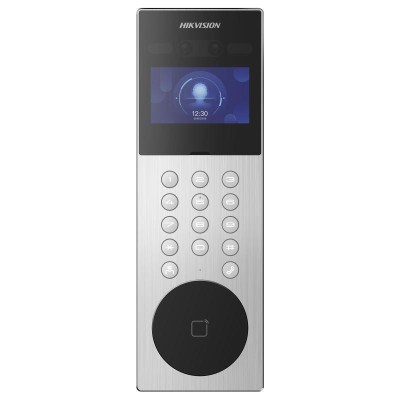 Post exterior videointerfon IP Hikvision DS-KD9203-ME6, recunoastere faciala, pin, card, foto