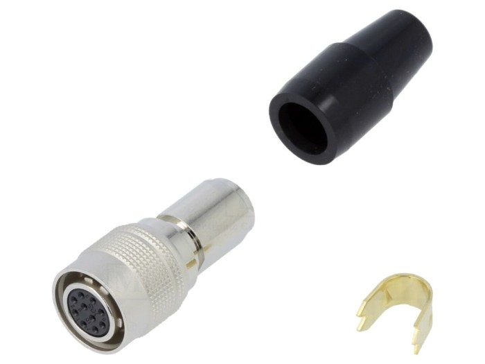 Conector Circular HR10 Push-Pull Mufă 2A Argintat Lipire