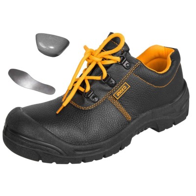 Pantofi protectie negri cu talpa varf metalic 39, pentru protectie a piciorului la locul de munca - Ingco SSH03S1P.39 foto