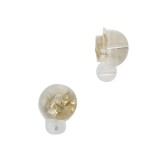 Inchizatoare pentru Cercei din Aur Galben 14K si Silicon, 6 mm, model cu bucla, pentru Tija 0.5&ndash;0.85 mm