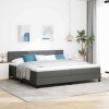 VidaXL Pat boxspring cu saltea Gri &icirc;nchis 200 x 200 cm țesătură 3338637