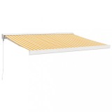 Cumpara ieftin Copertina retractabila, galben/alb, 3,5x2,5 m, textil/aluminiu