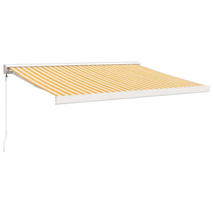 Copertina retractabila, galben/alb, 3,5x2,5 m, textil/aluminiu