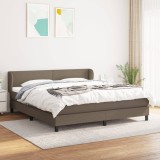 Cumpara ieftin Pat continental cu saltea, gri taupe, 180x200 cm, textil