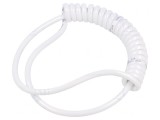 Cablu Spiralat Neecranat PUR Alb 3x0,22mm 0,1m-0,4m 300V