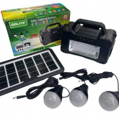 Kit solar portabil GDlite GD 3000A 3 becuri boxa radio BT