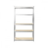 Raft metalic cu 5 polite MDF, 180x90x50cm, 175kg/polita, montaj fara suruburi, galvanizat