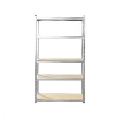 Raft metalic cu 5 polite MDF, 180x90x50cm, 175kg/polita, montaj fara suruburi, galvanizat