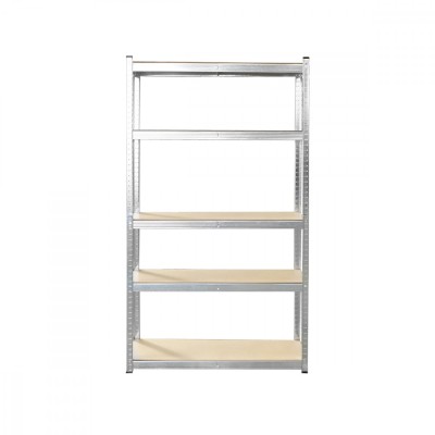 Raft metalic cu 5 polite MDF, 180x90x50cm, 175kg/polita, montaj fara suruburi, galvanizat foto