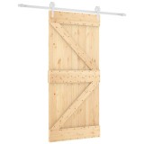 Cumpara ieftin Usa glisanta cu set de feronerie 95x210 cm, lemn masiv de pin