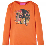 Tricou pentru copii cu m&acirc;neci lungi, portocaliu ars, 116, vidaXL