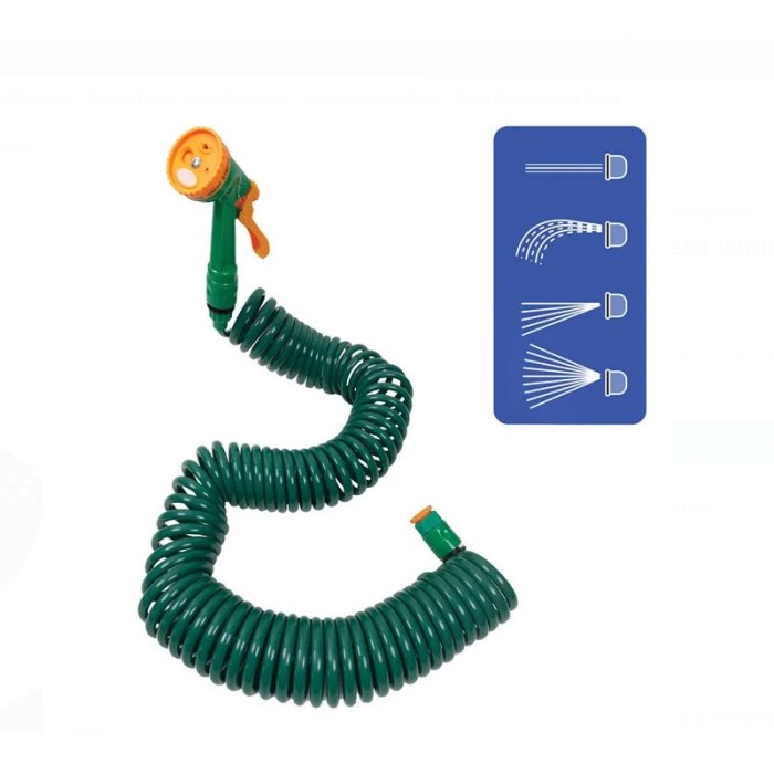 Furtun extensibil pentru gradinarit Green Garden, 15 m, 4 accesorii incluse