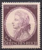 Timbru Germania 1941 - 150 Ani de la Moartea lui Mozart, Gravură Ranzoni, MNH (Mi. 810) -A222