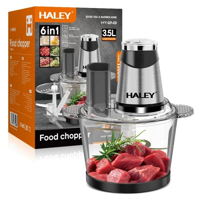 Tocator de Alimente HALEY &ndash; 1200W, 6 Functii, Lama Inox cu 6 Foi, Capacitate 3.5L