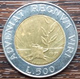 (M1821) MONEDA SAN MARINO - 500 LIRE 1993, CRESTEREA NOUA DIN CIOTUL DE COPAC, Europa
