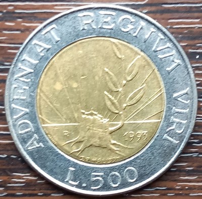 (M1821) MONEDA SAN MARINO - 500 LIRE 1993, CRESTEREA NOUA DIN CIOTUL DE COPAC foto