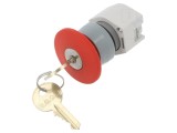 Comutator de siguranță cu cheie EAO 22mm, poziție 2, roșu fără contact