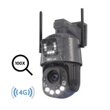 Cumpara ieftin Camera de supraveghere 4G Cartela SIM 6K, 100X, 2 lentile, Control din aplicatie, Detectie umana, Rezistenta la apa IP66