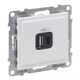 Priza USB tip A+C 5V Legrand Suno alb 721130