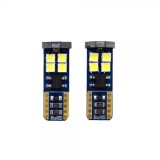 Set 2 Becuri LED Auto Canbus W5W T10 12 SMD 6500K 3W, Lumina Interior/Numar, Durata Lunga