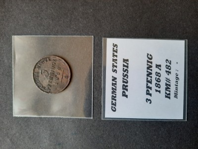 3 Pfennig 1868 A, Statele germane (Prusia) - A 3984 foto